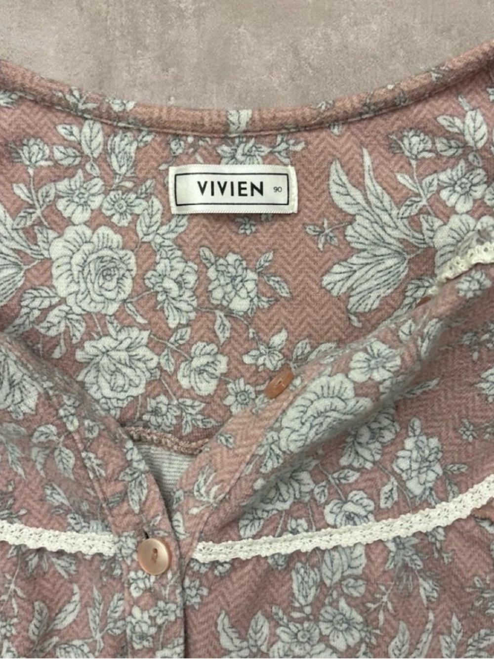 Vivien Pink Floral Button-Front Pajama Top